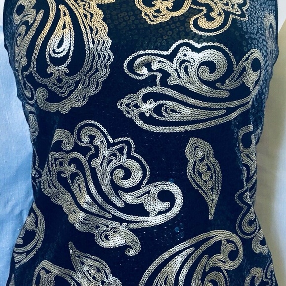 Apt. 9 Black and Gold Sequin Tank Top - Picture 4 of 7